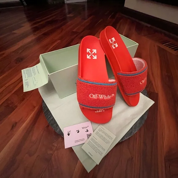 Off-White Towel Embroidery slide sandals, NEW size 40 - Picture 7 of 13